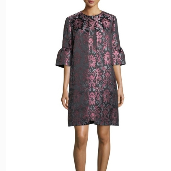 Kate Spade Lavender Jacquard Coat Size 10 - Picture 4 of 13